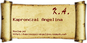 Kapronczai Angelina névjegykártya